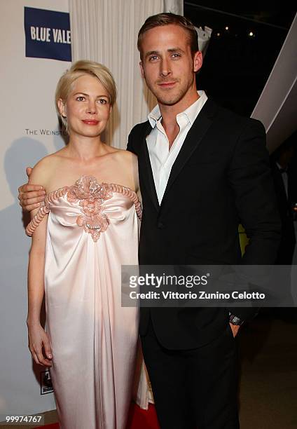 Actress Michelle Williams and actor Ryan Gosling attend Belstaff Hosts 'Blue Valentine' After-Party at Palais Stephanie during the 63rd Annual Cannes...