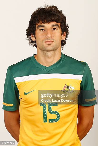 Mile Jedinak of Australia poses for a portrait during an of Australian Socceroos portrait session at Park Hyatt on May 19, 2010 in Melbourne,...