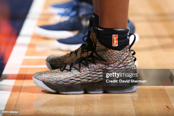 Sneakers of Sylvia Fowles of the Minnesota Lynx during game against the Connecticut Sun on July 15, 2018 at Target Center in Minneapolis, Minnesota....