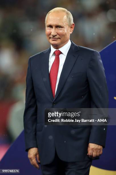 Russia president Vladimir Putin during the 2018 FIFA World Cup Russia Final between France and Croatia at Luzhniki Stadium on July 15, 2018 in...