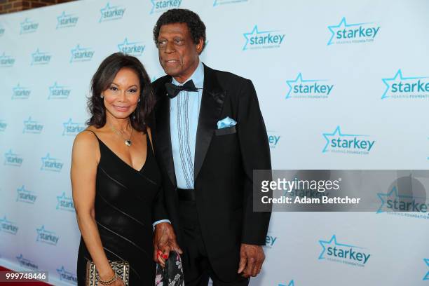 Elgin Baylor and wife walk the red carpet at the 2018 So the World May Hear Awards Gala benefitting Starkey Hearing Foundation at the Saint Paul...