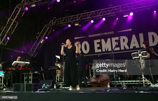 Caro Emerald performs at Cornbury Festival at Great Tew Park on July 15, 2018 in Oxford, England.