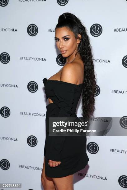 Kim Kardashian West attends the Beautycon Festival LA 2018 at Los Angeles Convention Center on July 15, 2018 in Los Angeles, California.