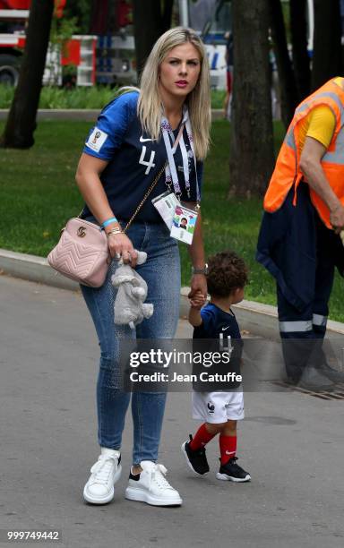 Camille Tytgat, wife of Raphael Varane of France arrives to attend the 2018 FIFA World Cup Russia Final match between France and Croatia at Luzhniki...
