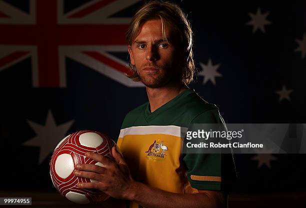 Brett Holman of Australia poses for a portrait during an Australian Socceroos portrait session at Park Hyatt Hotel on May 19, 2010 in Melbourne,...
