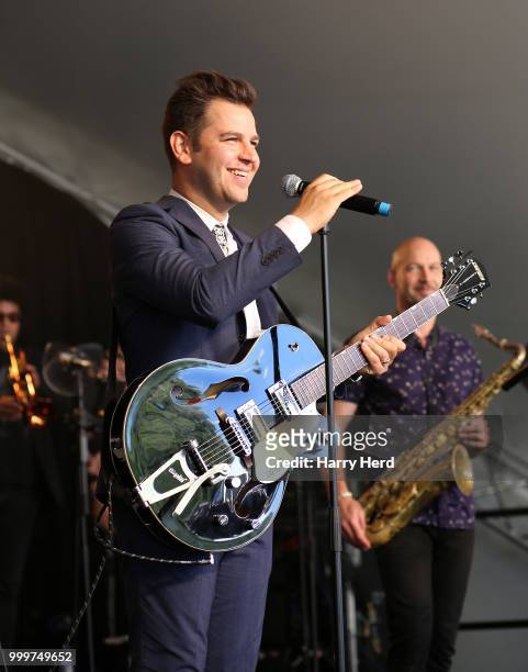 Eli 'Paper Boy' Reed performs with Staxs at Cornbury Festival at Great Tew Park on July 15, 2018 in Oxford, England.