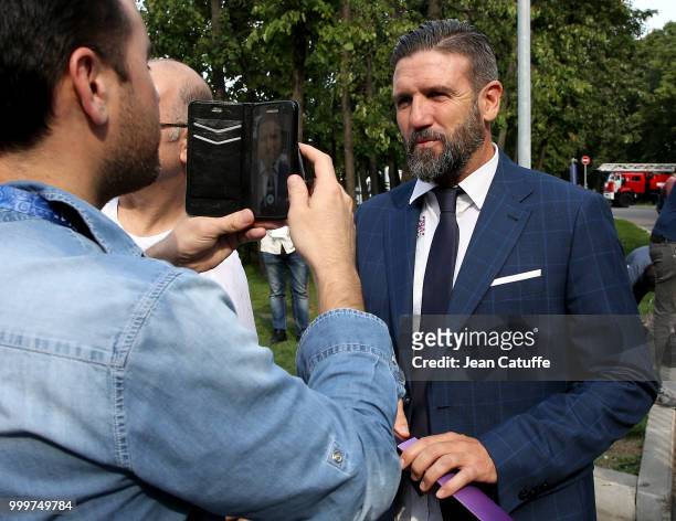Vincent Candela arrives to attend the 2018 FIFA World Cup Russia Final match between France and Croatia at Luzhniki Stadium on July 15, 2018 in...