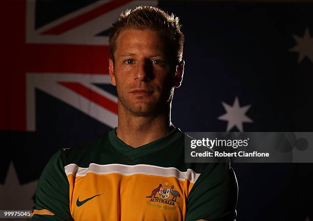 Vincenzo Grella of Australia poses for a portrait during an Australian Socceroos portrait session at Park Hyatt Hotel on May 19, 2010 in Melbourne,...