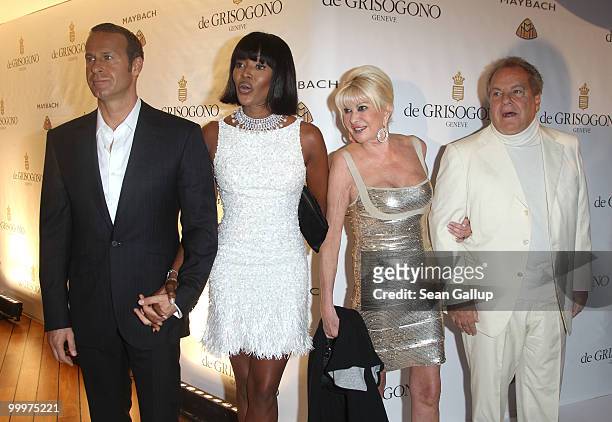 Vladislav Doronin, Naomi Campbell, Ivana Trump and Massimo Gargia attend the de Grisogono party at the Hotel Du Cap on May 18, 2010 in Cap D'Antibes,...