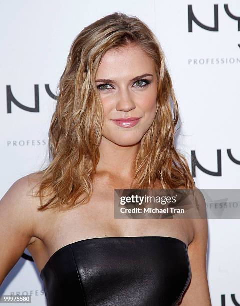 Sara Canning arrives to the Nyx Professional Makeup decade+1 year anniversary party held at The Roosevelt Hotel on May 18, 2010 in Hollywood,...