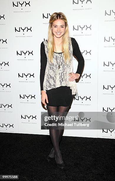 Actress Katelyn Tarver arrives at the Nyx Professional Makeup Decade & 1 Year Anniversary Party, held at the Hollywood Roosevelt Hotel on May 18,...