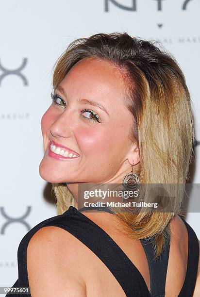 Actress Lauren Mayhew arrives at the Nyx Professional Makeup Decade & 1 Year Anniversary Party, held at the Hollywood Roosevelt Hotel on May 18, 2010...