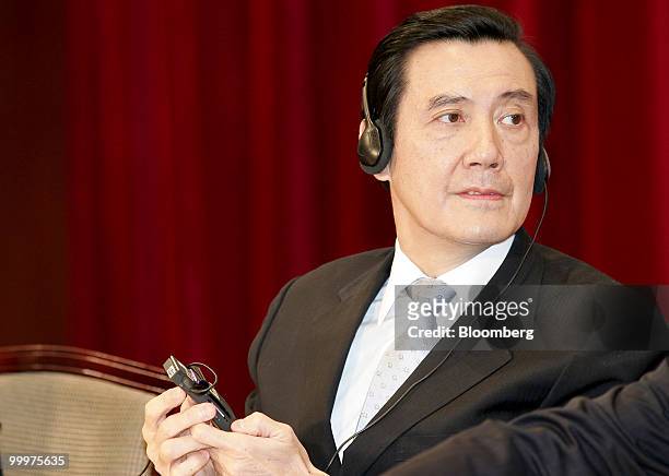 Ma Ying-jeou, Taiwan's president, listens to a question during a news conference in Taipei, Taiwan, on Wednesday, May 19, 2010. Taiwan's economy may...