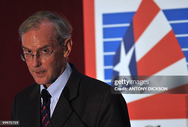 Stephen Young, the recently appointed US Consul General in Hong Kong, attends a luncheon organised by the American chamber of commerce, in Hong Kong...