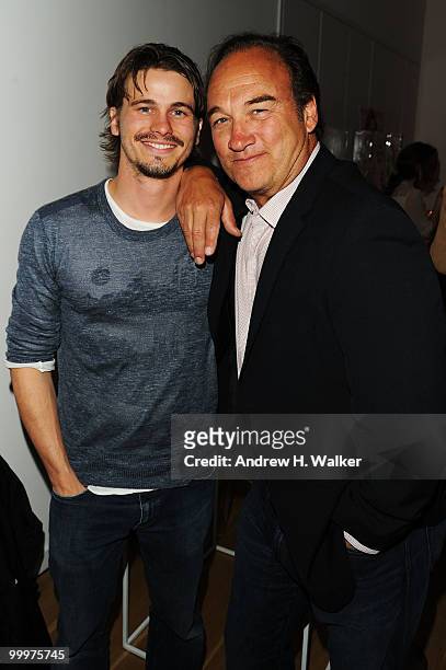 Actors Jason Ritter and James Belushi attend a celebration for the New York Upfronts hosted by Ariel Foxman, Editor of InStyle, and ICM at 34 Greene...