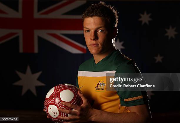 Shane Lowry of Australia poses for a portrait during an Australian Socceroos portrait session at Park Hyatt Hotel on May 19, 2010 in Melbourne,...