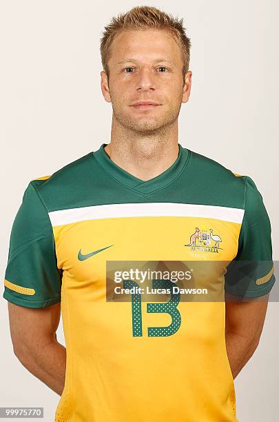 Vincenzo Grella of Australia poses for a portrait during an of Australian Socceroos portrait session at Park Hyatt on May 19, 2010 in Melbourne,...