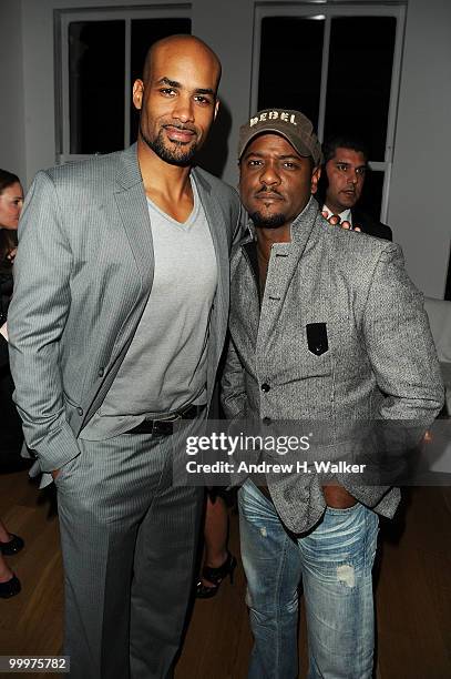 Actors Boris Kodjoe and Blair Underwood attend a celebration for the New York Upfronts hosted by Ariel Foxman, Editor of InStyle, and ICM at 34...