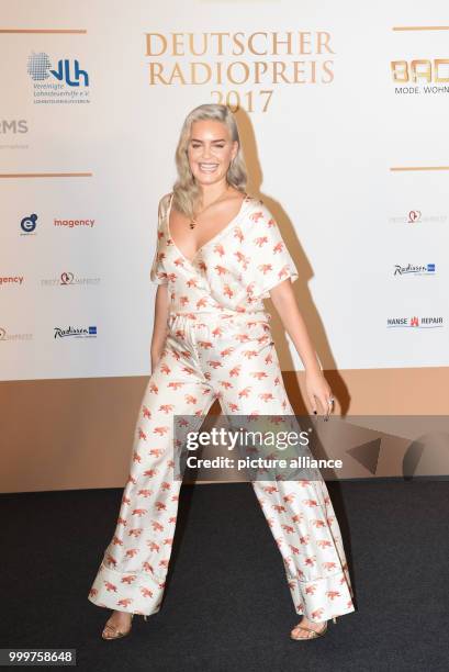 Singer Anne-Marie arrives at the German Radio Award 2017 at the plaza of the Elbphilharmonie concert hall in Hamburg, Germany, 7 September 2017. The...