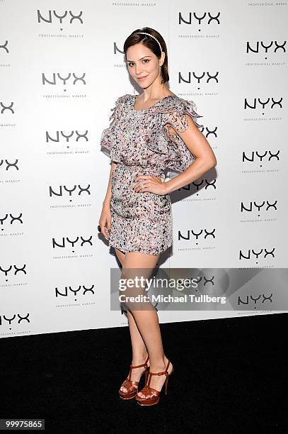 Singer Katharine McPhee arrives at the Nyx Professional Makeup Decade & 1 Year Anniversary Party, held at the Hollywood Roosevelt Hotel on May 18,...