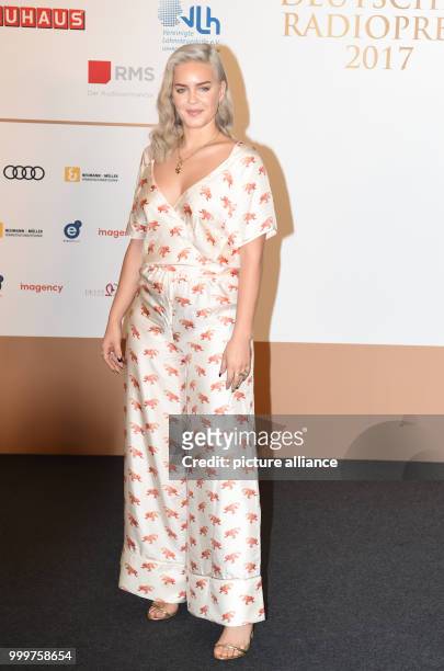 Singer Anne-Marie arrives at the German Radio Award 2017 at the plaza of the Elbphilharmonie concert hall in Hamburg, Germany, 7 September 2017. The...