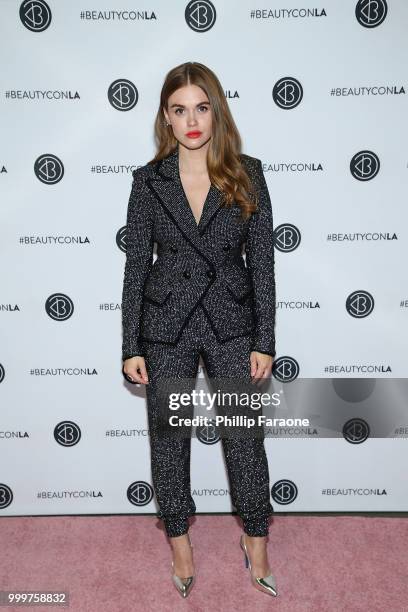 Holland Roden attends the Beautycon Festival LA 2018 at Los Angeles Convention Center on July 15, 2018 in Los Angeles, California.