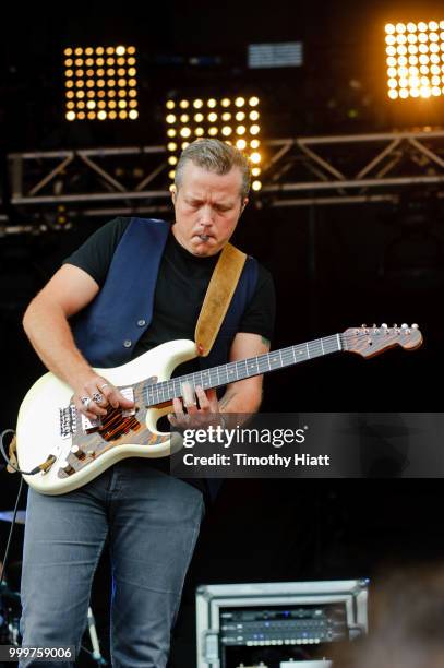 Jason Isbell of Jason Isbell and The 400 Unit performs on Day 3 of Forecastle Music Festival on July 15, 2018 in Louisville, Kentucky.