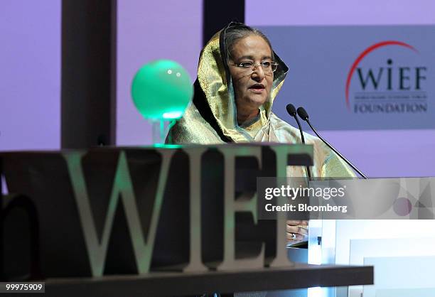 Sheikh Hasina Wajed, Bangladesh's prime minister, speaks at the 6th World Islamic Economic Forum , in Kuala Lumpur, Malaysia, on Wednesday, May 19,...