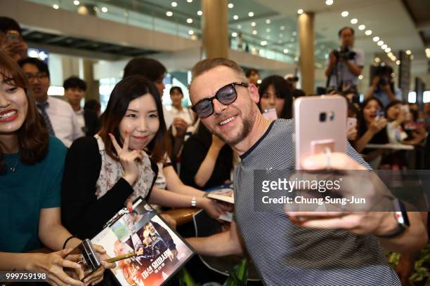 Simon Pegg arrives in support of the 'Mission: Impossible - Fallout' World Press Tour at Incheon International Airport on July 16, 2018 in Incheon,...