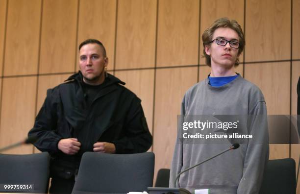 The defendant Marcel H. Stands in the dock during the first day of his trial at the district court in Bochum, Germany, 8 September 2017. The 19 year...