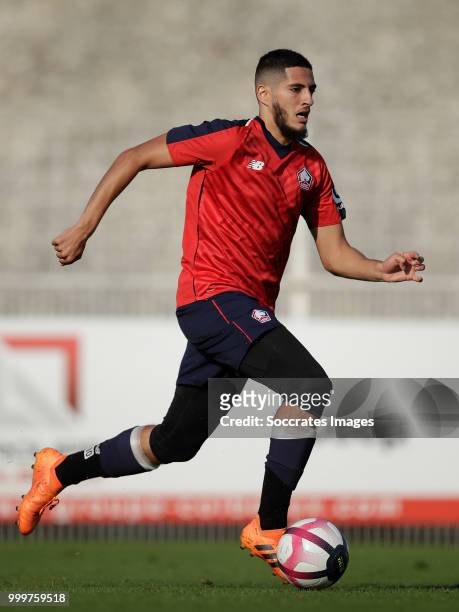 Yassine Benzia of Lille during the Club Friendly match between Lille v Reims at the Stade Paul Debresie on July 14, 2018 in Saint Quentin France
