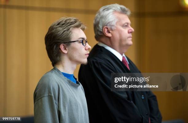 The defendant Marcel H. Next to his lawyer Michael Emde during the first day of his trial at the district court in Bochum, Germany, 8 September 2017....