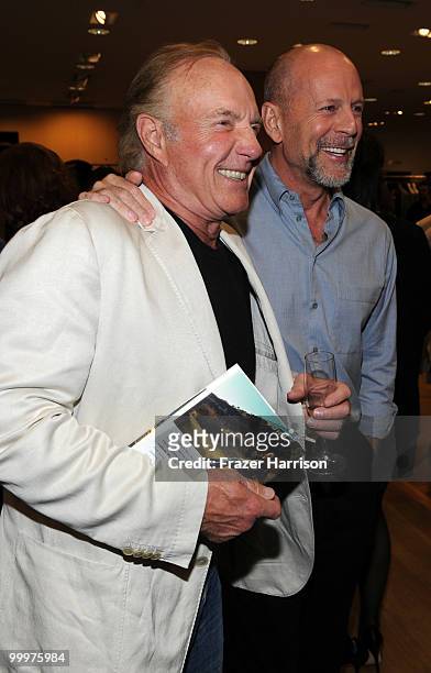 Actors James Caan and Bruce Willis attend Barneys New York Celebrates The Release of Jerry Weintraub's New Book "When I Stop Talking You'll Know I'm...