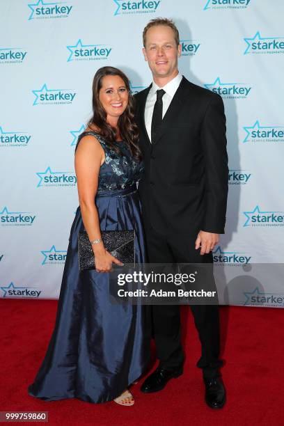 Krista Martin and Justin Morneau walk the red carpet at the 2018 So the World May Hear Awards Gala benefitting Starkey Hearing Foundation at the...