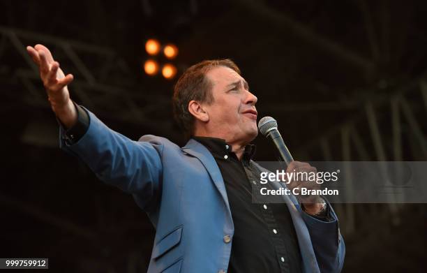 Jools Holland and his Rythm & Blues Orchestra perform on stage during Day 6 of Kew The Music at Kew Gardens on July 15, 2018 in London, England.