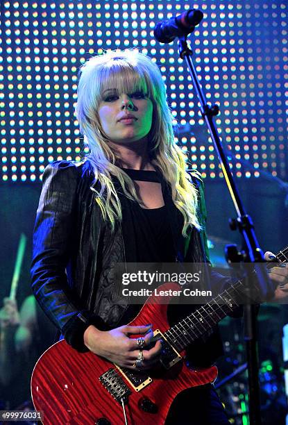 Singer Orianthi performs onstage during the 58th Annual BMI Pop Awards held at the Beverly Wilshire Hotel on May 18, 2010 in Beverly Hills,...
