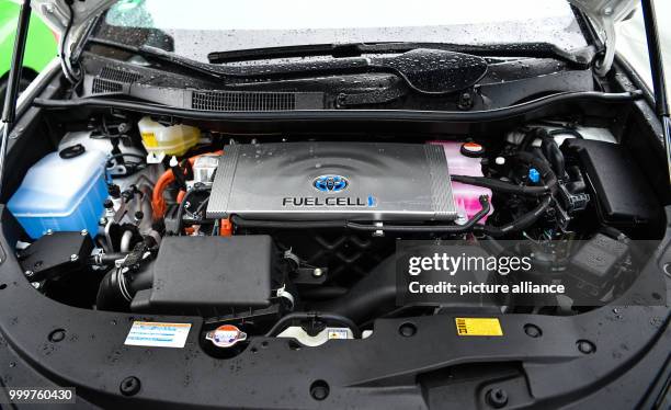 The electric motor of a Toyota Mirai of the ridesharing provider clever shuttle, powerd with hydrogen, can be seen at the main rail station in...