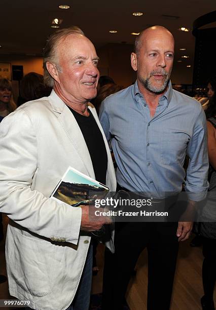 Actors James Caan and Bruce Willis attend Barneys New York Celebrates The Release of Jerry Weintraub's New Book "When I Stop Talking You'll Know I'm...