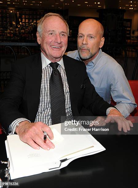 Producer Jerry Weintraub and actor Bruce Willis attend Barneys New York Celebrates The Release Of Jerry Weintraub's New Book "When I Stop Talking...
