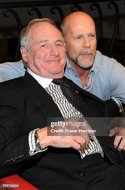 Producer Jerry Weintraub and actor Bruce Willis attend Barneys New York Celebrates The Release Of Jerry Weintraub's New Book "When I Stop Talking...