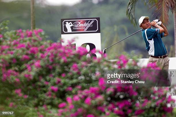Danny Chia of Malaysia in action during the first day of the Davidoff Nations Cup held at the Royal Selangor Golf Club, Kuala Lumpur, Malaysia....