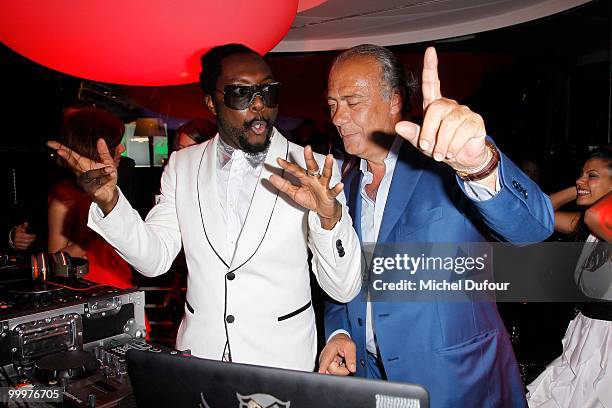 Will.i.am and Fawaz Gruosi attend the de Grisogono "Crazy Chic Evening" cocktail party at the Hotel Du Cap Eden Roc on May 18, 2010 in Antibes,...
