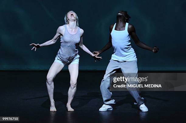 Dancers perform during their first performance before an audience of the Orphee opera, choregraphed by French Jose Montalvo and Dominique Hervieu on...