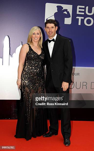 Padraig Harrington and wife Caroline arrive at the 2010 Tour Dinner prior to the BMW PGA Championship on the West Course at Wentworth on May 18, 2010...
