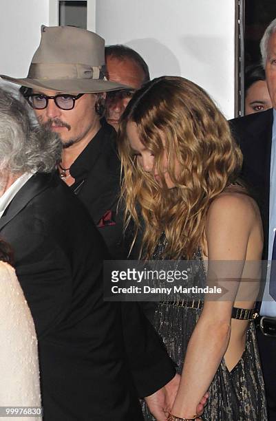 French actress Vanessa Paradis and American actor Johnny Depp attend the 63rd Cannes Film Festival on May 18, 2010 in Cannes, France.