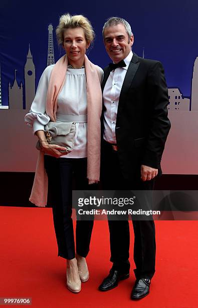 Paul McGinley and wife Alison arrive at the 2010 Tour Dinner prior to the BMW PGA Championship on the West Course at Wentworth on May 18, 2010 in...