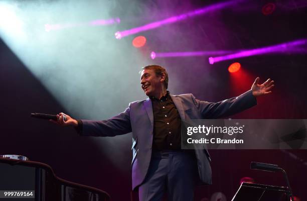 Jools Holland and his Rythm & Blues Orchestra perform on stage during Day 6 of Kew The Music at Kew Gardens on July 15, 2018 in London, England.