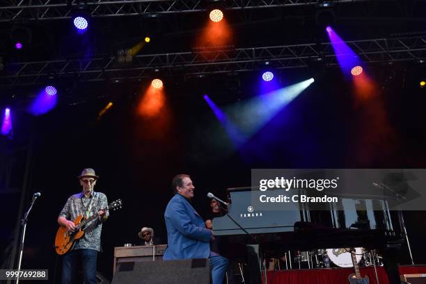 Jools Holland and his Rythm & Blues Orchestra perform on stage during Day 6 of Kew The Music at Kew Gardens on July 15, 2018 in London, England.