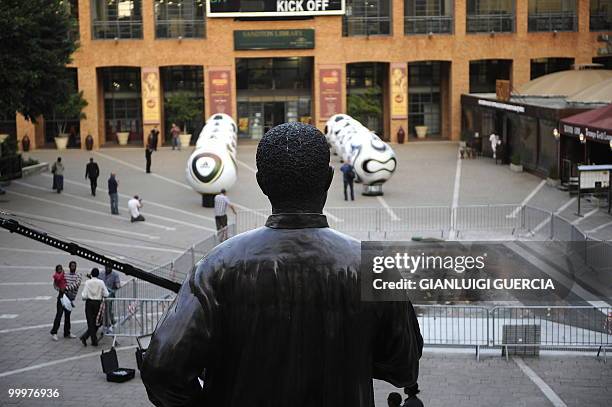 General view of Nelson Mandela square is seen on May 18, 2010 from the back of Nelson Mandela giant statue at Sandton City in Johannesburg, South...