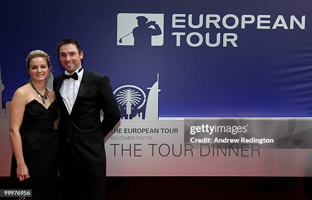 Oliver Wilson and Lauren Smith arrive at the 2010 Tour Dinner prior to the BMW PGA Championship on the West Course at Wentworth on May 18, 2010 in...